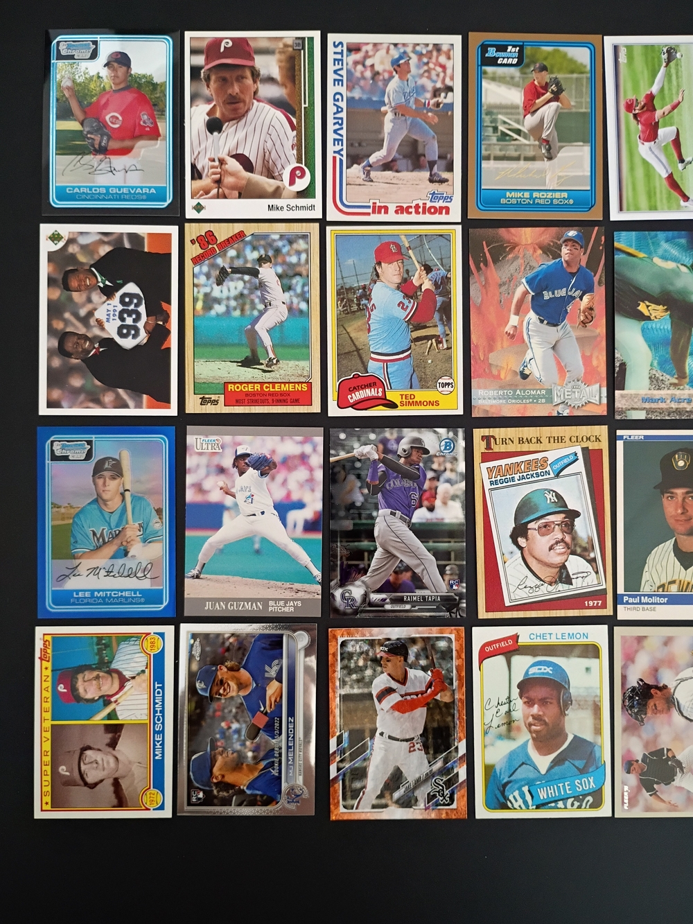 32 Baseball Cards 1980 and up with rookies, #"d, parallel, inserts, hall of fame